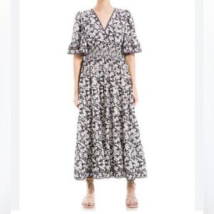Max Studio Black and White Floral Maxi Dress